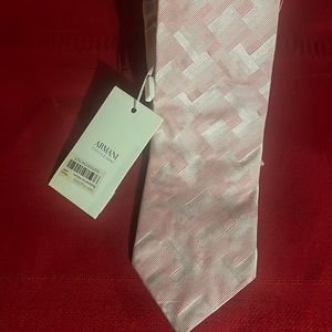 Armani Collezioni pink white tie